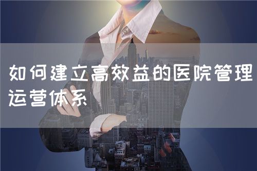 如何建立高效益的医院管理运营体系(图1)